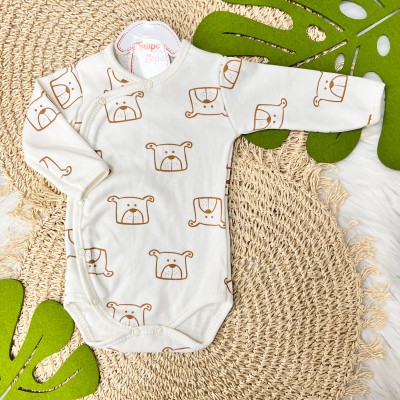 Body Kimono M/L Off White Doguinhos Ferrugem